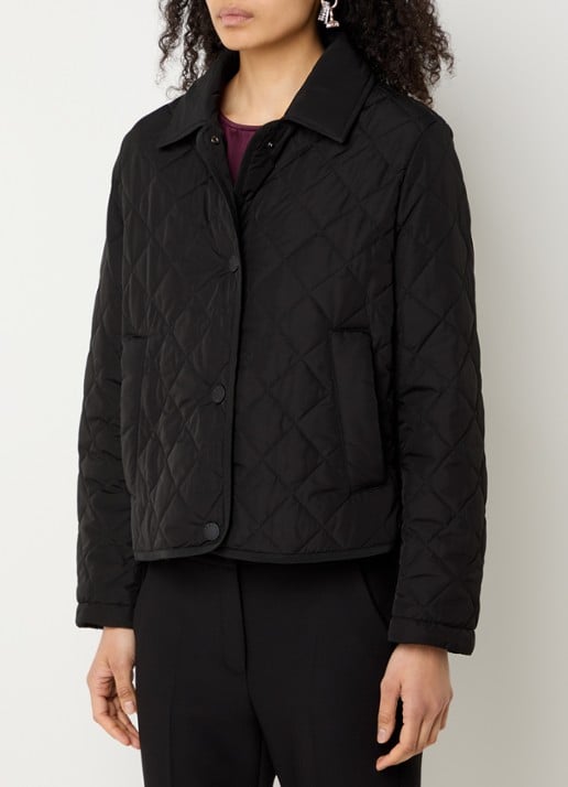 Max Mara Gewatteerd jack met quilt patroon en steekzakken