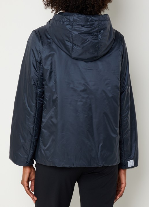 Max Mara Gewatteerde jack met steekzakken - achterkant donkerblauw