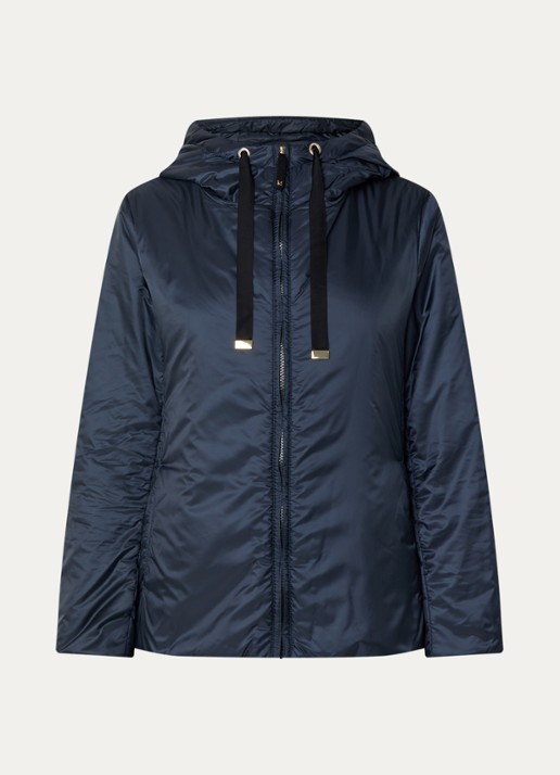Max Mara Gewatteerde jack met steekzakken - voorkant 3 donkerblauw