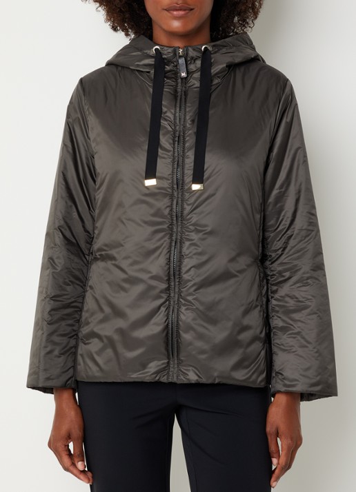 Max Mara Gewatteerde jack met steekzakken - detail 4 olijfgroen