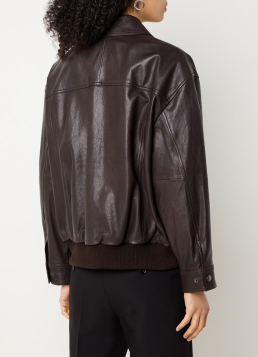Max Mara Gigante jack van lamsleer - achterkant donkerbruin