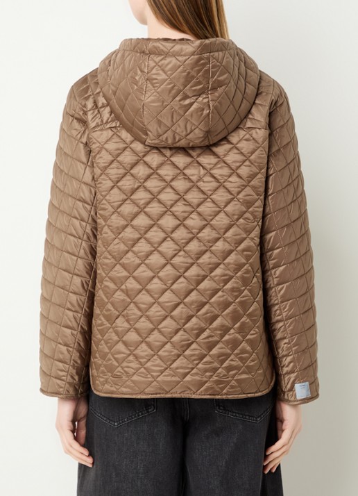 Max Mara Giorno gewatteerd jack met steekzakken en capuchon - achterkant 3 bruin
