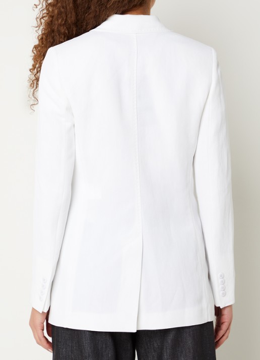 Max Mara Gitane blazer in linnenblend met klepzakken - achterkant 2 wit