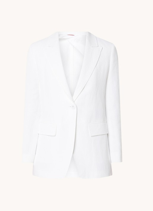 Max Mara Gitane blazer in linnenblend met klepzakken - voorkant 3 wit