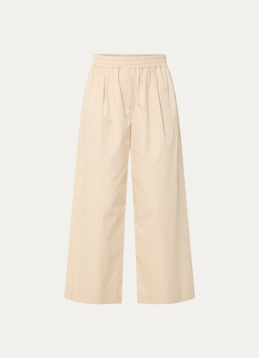 Max Mara Golfo high waist wide fit pantalon met steekzakken - voorkant 3 creme