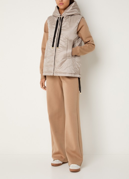 Max Mara Greengo gewatteerde bodywarmer met capuchon en waterafstotende coating - voorkant 4 beige