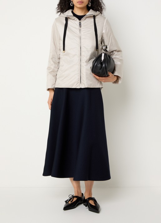 Max Mara Greenh jack met capuchon - voorkant 3 creme