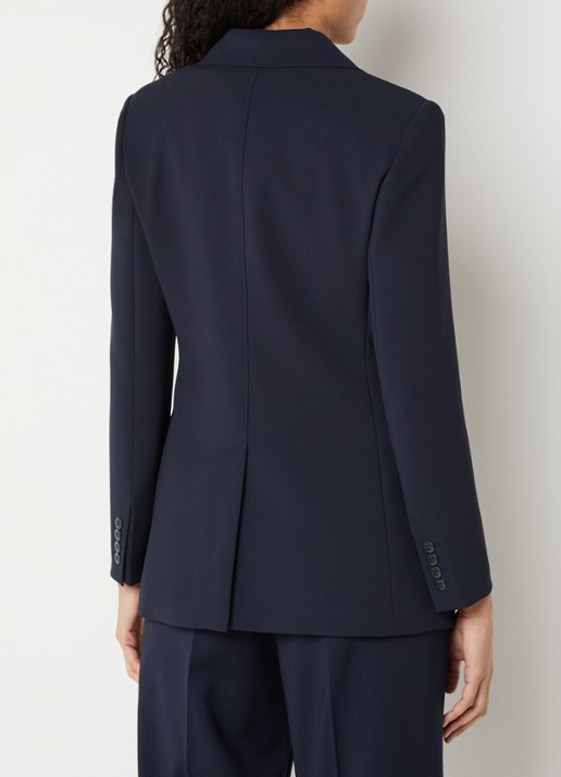 Max Mara Grembo double-breasted blazer van scheerwol met klepzakken - achterkant 4 donkerblauw