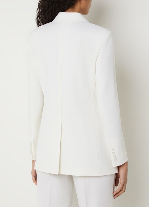Max Mara Grembo double-breasted blazer van scheerwol met klepzakken - achterkant 4 wit