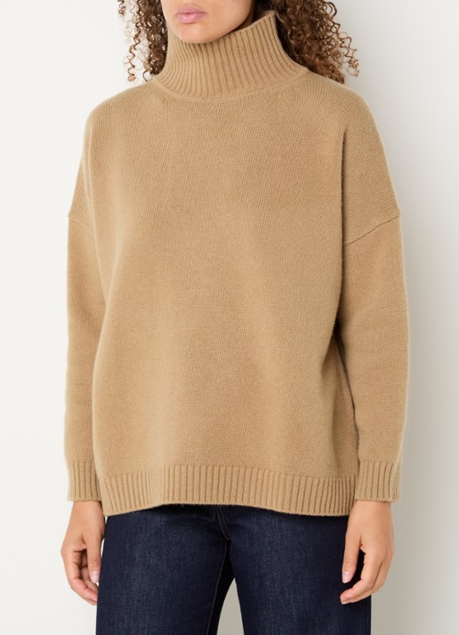 Max Mara Grofgebreide trui van wol met col - detail 3 camel
