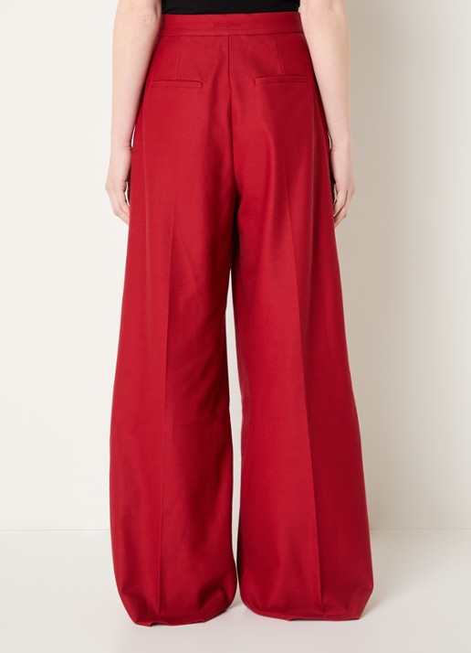 Max Mara High waist loose fit pantalon met steekzakken - achterkant 4 rood