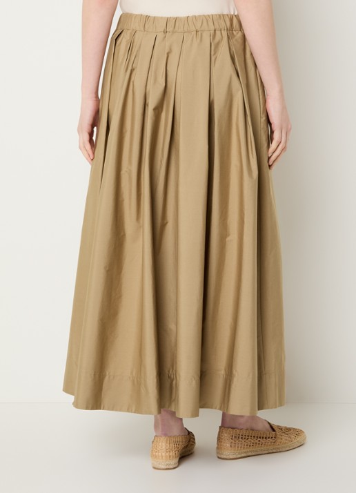 Max Mara High waist midi rok met trekkoord - achterkant bruin