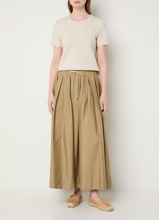 Max Mara High waist midi rok met trekkoord - voorkant 3 bruin