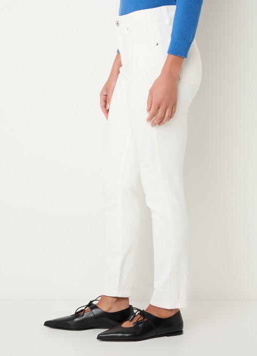 Max Mara High waist slim fit jeans met gekleurde wassing - detail 3 wit
