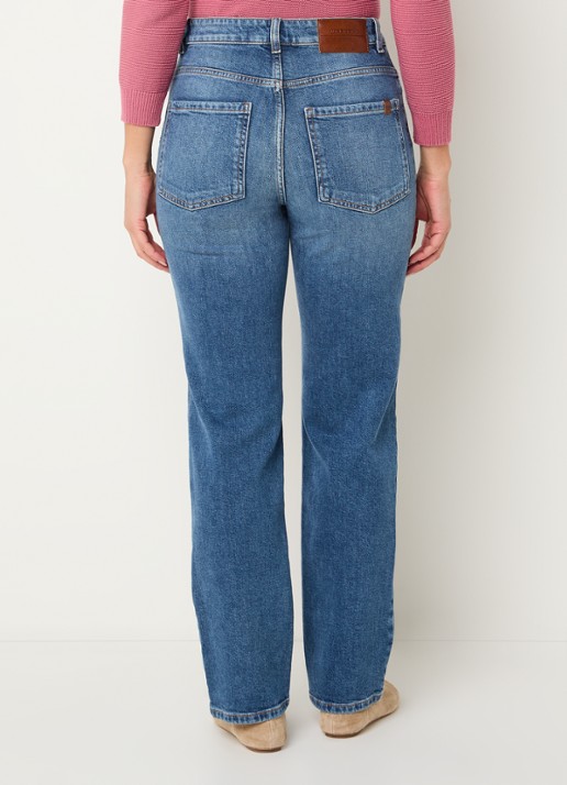 Max Mara High waist slim fit jeans met medium wassing - achterkant 3 indigo