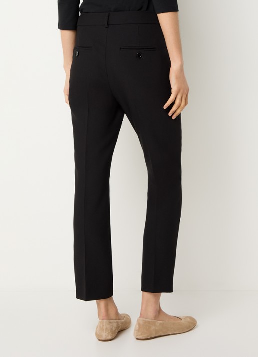 Max Mara High waist slim fit pantalon met steekzakken - achterkant zwart