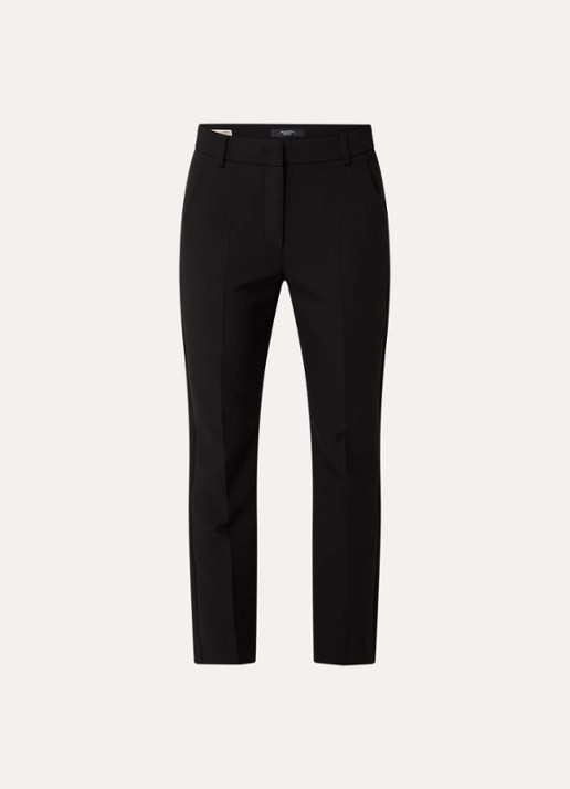 Max Mara High waist slim fit pantalon met steekzakken - voorkant 3 zwart