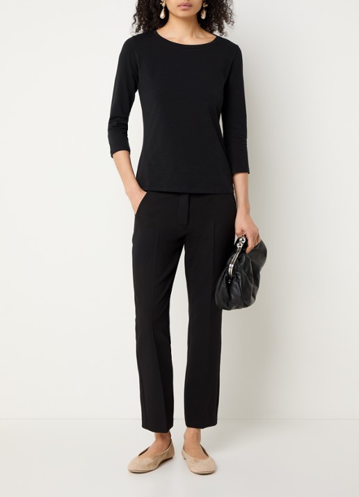 Max Mara High waist slim fit pantalon met steekzakken - voorkant 4 zwart
