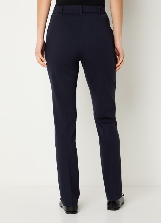 Max Mara High waist slim fit pantalon van jersey met steekzakken - achterkant donkerblauw