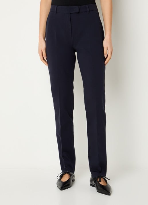 Max Mara High waist slim fit pantalon van jersey met steekzakken