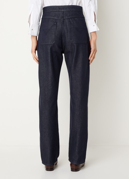 Max Mara High waist straight leg jeans met donkere wassing - achterkant 3 indigo