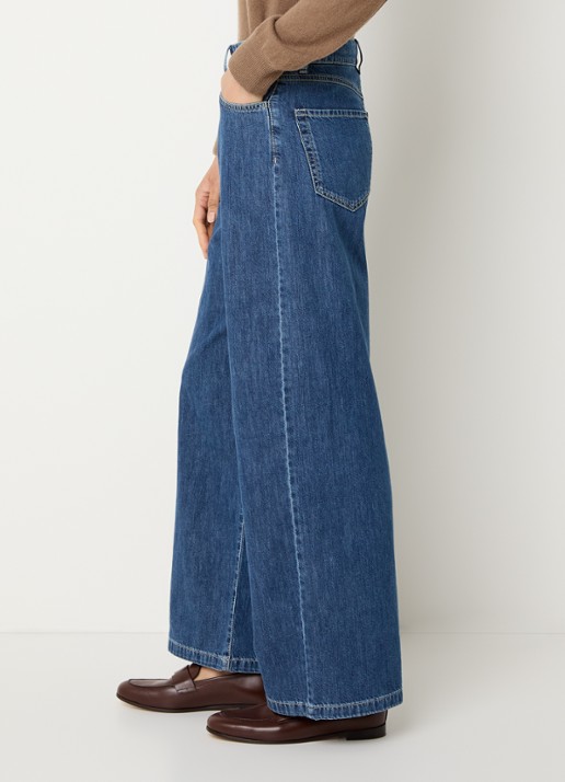 Max Mara High waist straight leg jeans met medium wassing - detail 5 indigo