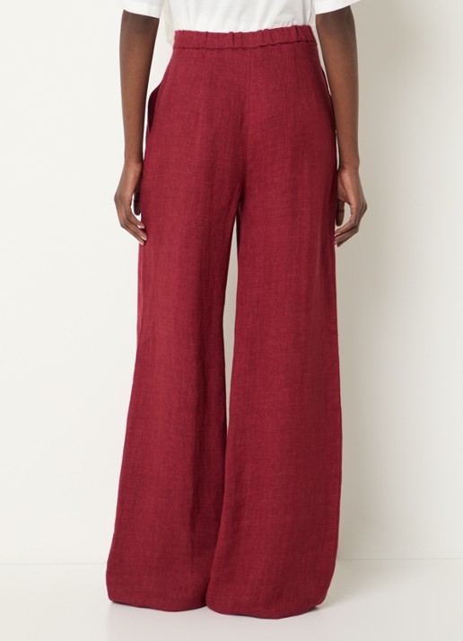 Max Mara High waist wide fit broek met steekzakken - achterkant 4 cranberryrood
