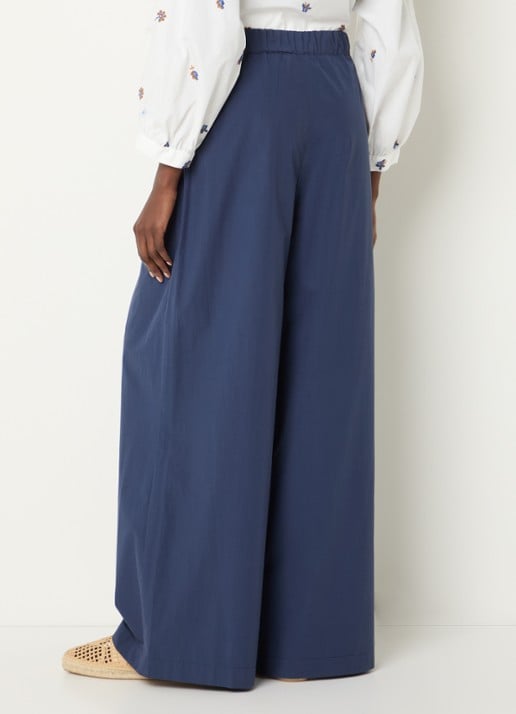 Max Mara High waist wide fit broek met steekzakken - achterkant blauw