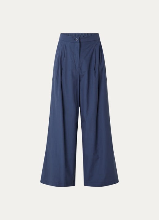 Max Mara High waist wide fit broek met steekzakken - voorkant 2 blauw