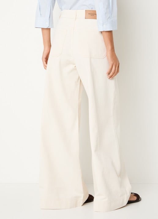 Max Mara High waist wide fit jeans met gekleurde wassing - achterkant 3 gebroken wit