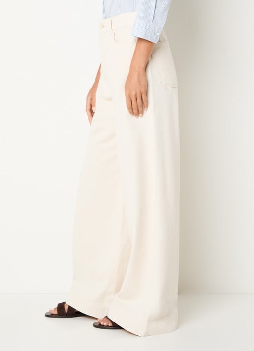 Max Mara High waist wide fit jeans met gekleurde wassing - detail 5 gebroken wit