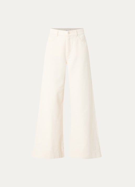 Max Mara High waist wide fit jeans met gekleurde wassing - voorkant gebroken wit