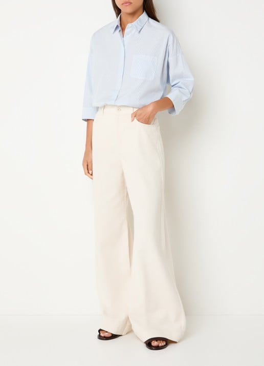 Max Mara High waist wide fit jeans met gekleurde wassing - voorkant 2 gebroken wit