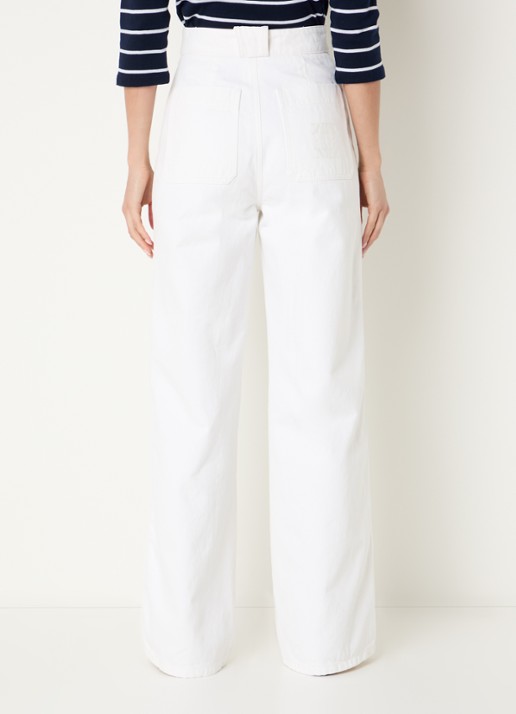 Max Mara High waist wide fit jeans met gekleurde wassing - achterkant 4 wit