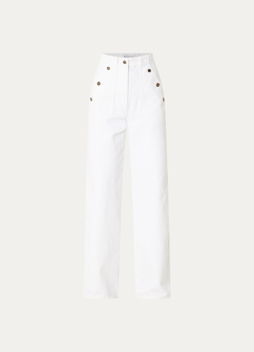 Max Mara High waist wide fit jeans met gekleurde wassing - voorkant wit