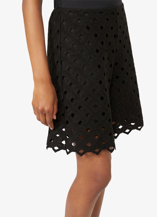 Max Mara High waist wide fit korte broek met cut out detail - detail 3 zwart