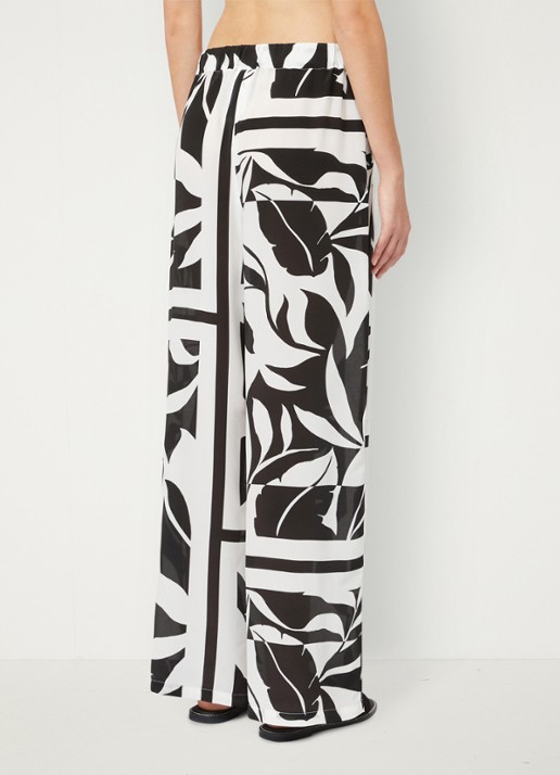 Max Mara High waist wide fit palazzo broek van zijde - achterkant 5 zwart