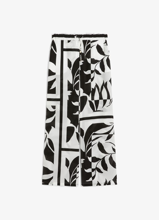 Max Mara High waist wide fit palazzo broek van zijde - voorkant 3 zwart