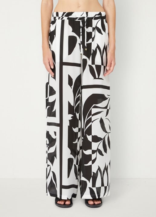 Max Mara High waist wide fit palazzo broek van zijde