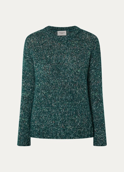Max Mara Hobby grofgebreide trui in alpaca wolblend - voorkant 2 donkergroen