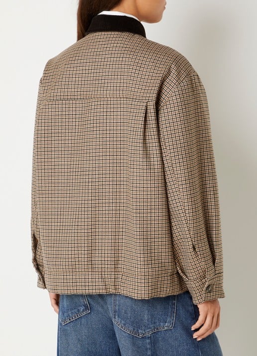 Max Mara Jack van scheerwol met pied-de-poule dessin - achterkant beige