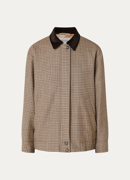 Max Mara Jack van scheerwol met pied-de-poule dessin - voorkant 3 beige