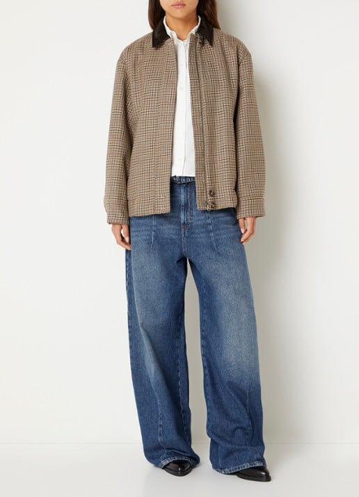 Max Mara Jack van scheerwol met pied-de-poule dessin - voorkant 4 beige