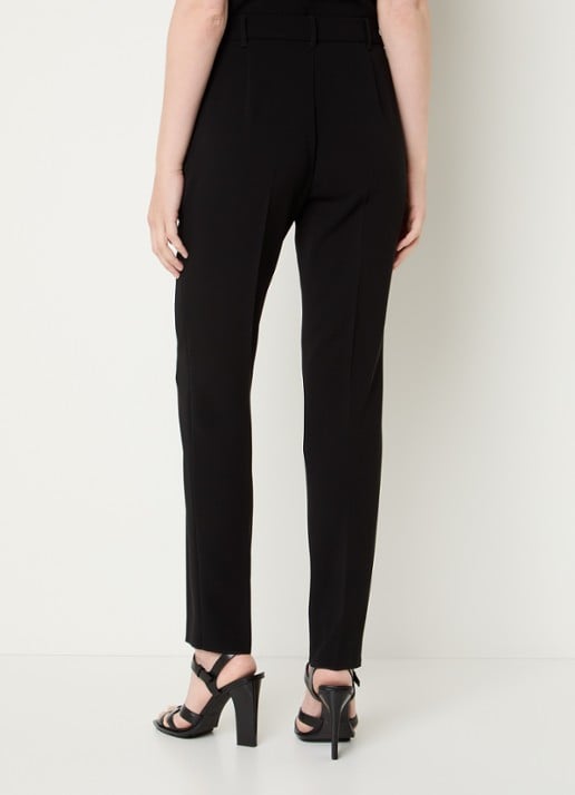 Max Mara Jerta high waist slim fit pantalon met steekzakken  - achterkant zwart