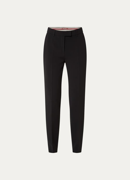 Max Mara Jerta high waist slim fit pantalon met steekzakken  - voorkant 3 zwart