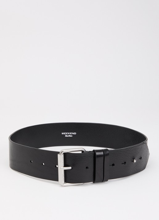 Max Mara Kacarnet riem van leer  - voorkant 2 zwart