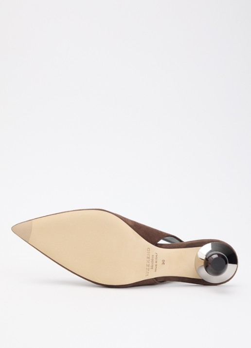 Max Mara Kaorma slingback van geitensuède - detail 5 chocoladebruin