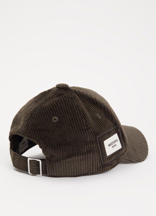 Max Mara Karagno pet van corduroy met logo - detail bronsgroen
