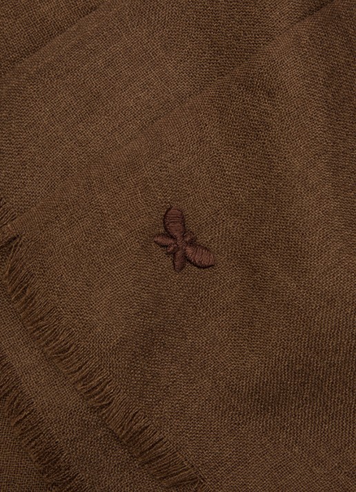Max Mara Karauche sjaal in kasjmierblend 180 x 80 cm - detail 2 chocoladebruin