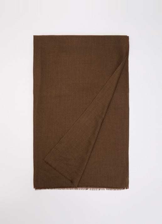 Max Mara Karauche sjaal in kasjmierblend 180 x 80 cm - voorkant 3 chocoladebruin